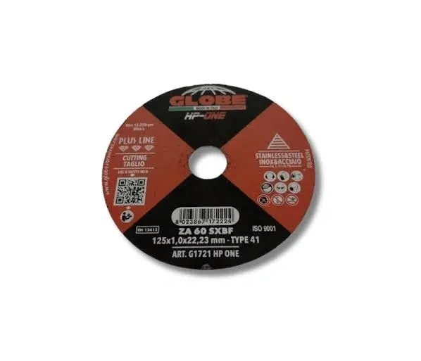 Globe HP-ONE 115 x 1 x 22mm Stainless Steel & Steel Cutting Disc G1624